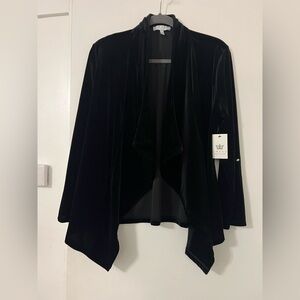NWT Chaus Black Velvet Cardigan size L